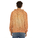 Egyptian Hieroglyphs Symbol Print Men's Velvet Pullover Hoodie