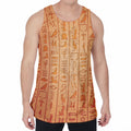 Egyptian Hieroglyphs Symbol Print Men's Velvet Tank Top