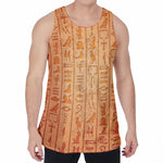 Egyptian Hieroglyphs Symbol Print Men's Velvet Tank Top