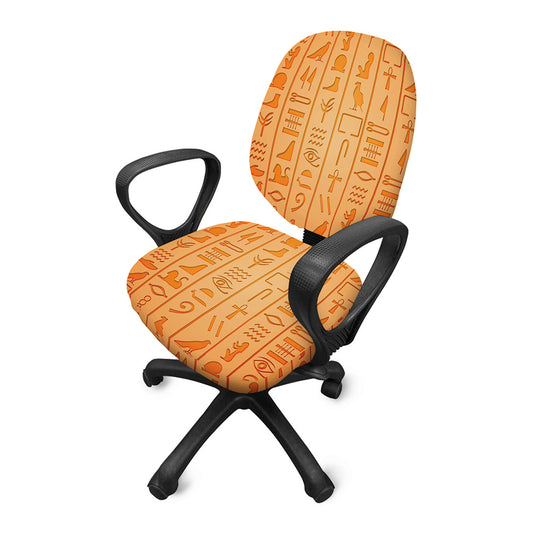 Egyptian Hieroglyphs Symbol Print Office Chair Cover