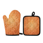Egyptian Hieroglyphs Symbol Print Oven Mitt And Pot Holder Set