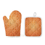 Egyptian Hieroglyphs Symbol Print Oven Mitt And Pot Holder Set