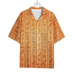 Egyptian Hieroglyphs Symbol Print Rayon Hawaiian Shirt