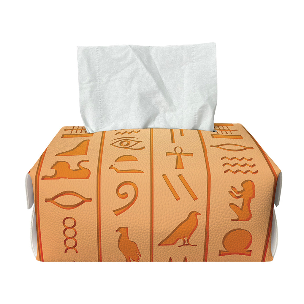 Egyptian Hieroglyphs Symbol Print Rectangle Tissue Box Cover