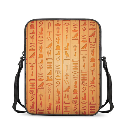 Egyptian Hieroglyphs Symbol Print Rectangular Crossbody Bag