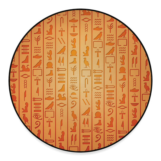 Egyptian Hieroglyphs Symbol Print Round Floor Mat