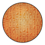 Egyptian Hieroglyphs Symbol Print Round Floor Mat