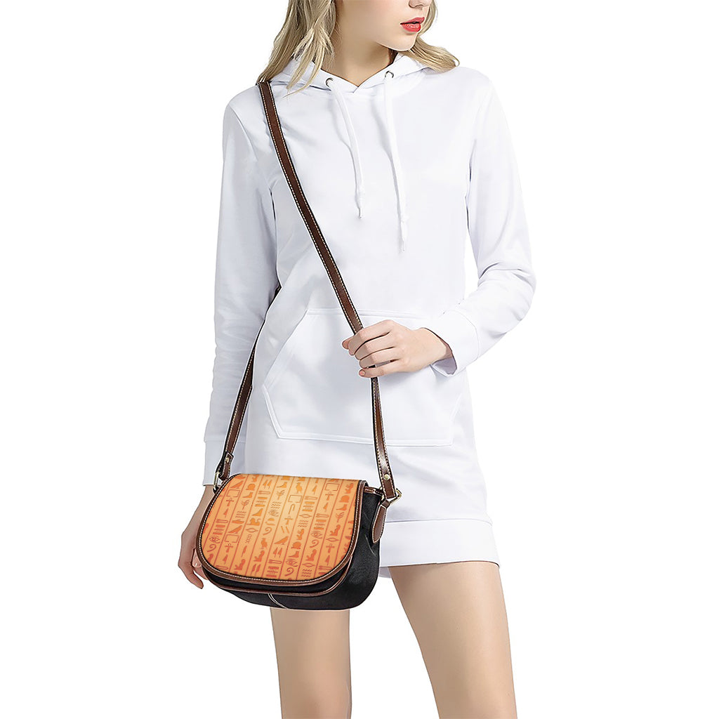 Egyptian Hieroglyphs Symbol Print Saddle Bag