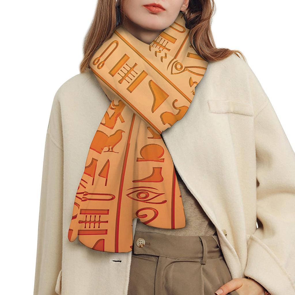 Egyptian Hieroglyphs Symbol Print Scarf