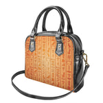 Egyptian Hieroglyphs Symbol Print Shoulder Handbag