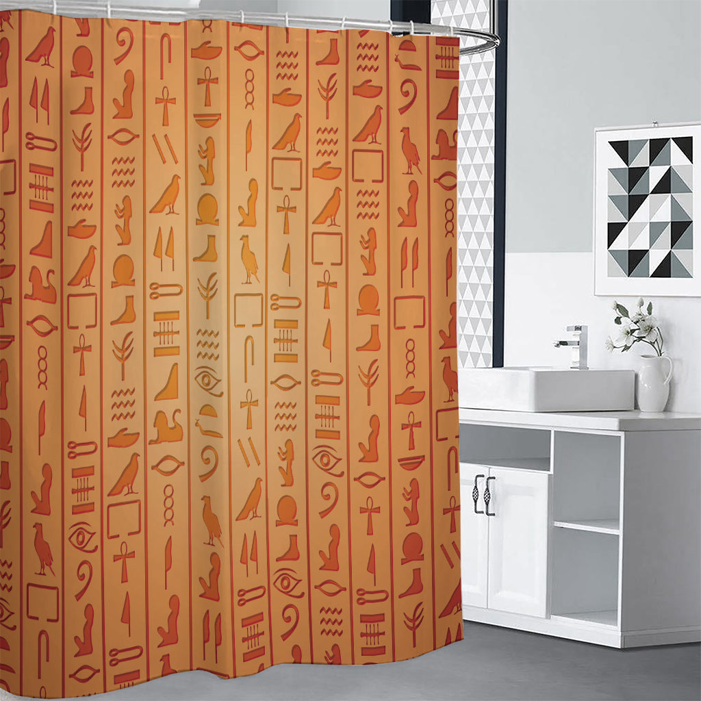Egyptian Hieroglyphs Symbol Print Shower Curtain