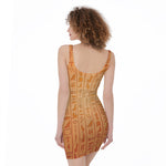 Egyptian Hieroglyphs Symbol Print Sleeveless Bodycon Dress