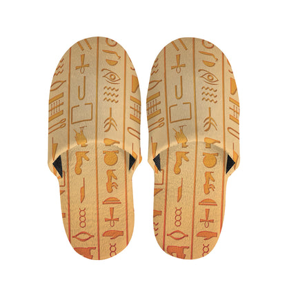 Egyptian Hieroglyphs Symbol Print Slippers