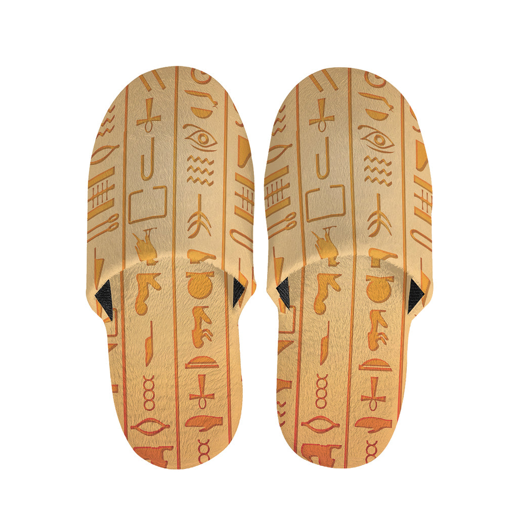 Egyptian Hieroglyphs Symbol Print Slippers