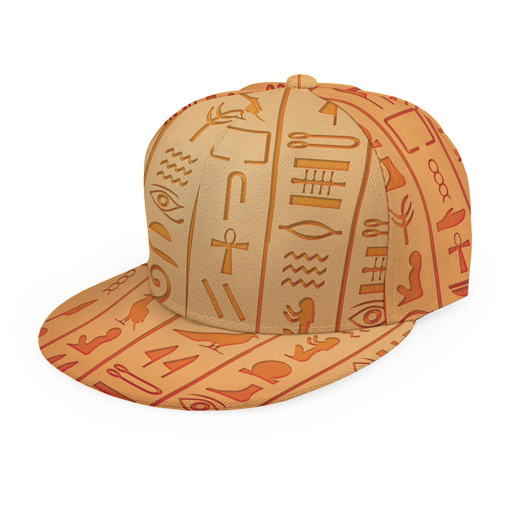 Egyptian Hieroglyphs Symbol Print Snapback Cap