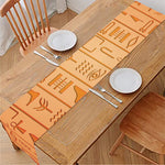 Egyptian Hieroglyphs Symbol Print Table Runner