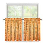 Egyptian Hieroglyphs Symbol Print Tier Curtains
