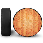 Egyptian Hieroglyphs Symbol Print Tire Cover