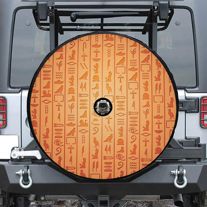 Egyptian Hieroglyphs Symbol Print Tire Cover With Camera Hole