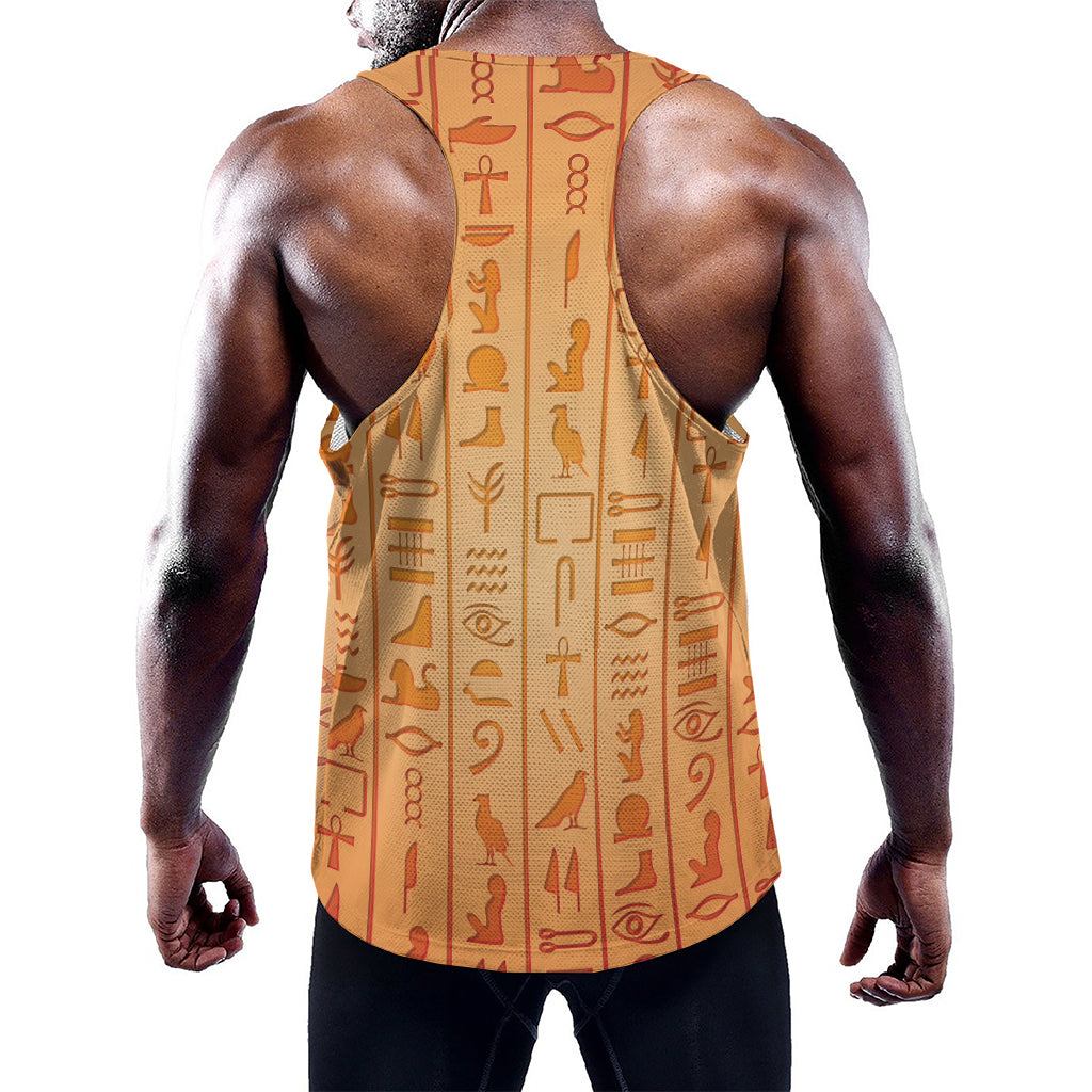 Egyptian Hieroglyphs Symbol Print Training Tank Top