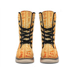 Egyptian Hieroglyphs Symbol Print Winter Boots