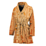 Egyptian Hieroglyphs Symbol Print Women's Bathrobe