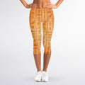 Egyptian Hieroglyphs Symbol Print Women's Capri Leggings