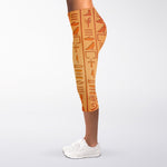 Egyptian Hieroglyphs Symbol Print Women's Capri Leggings