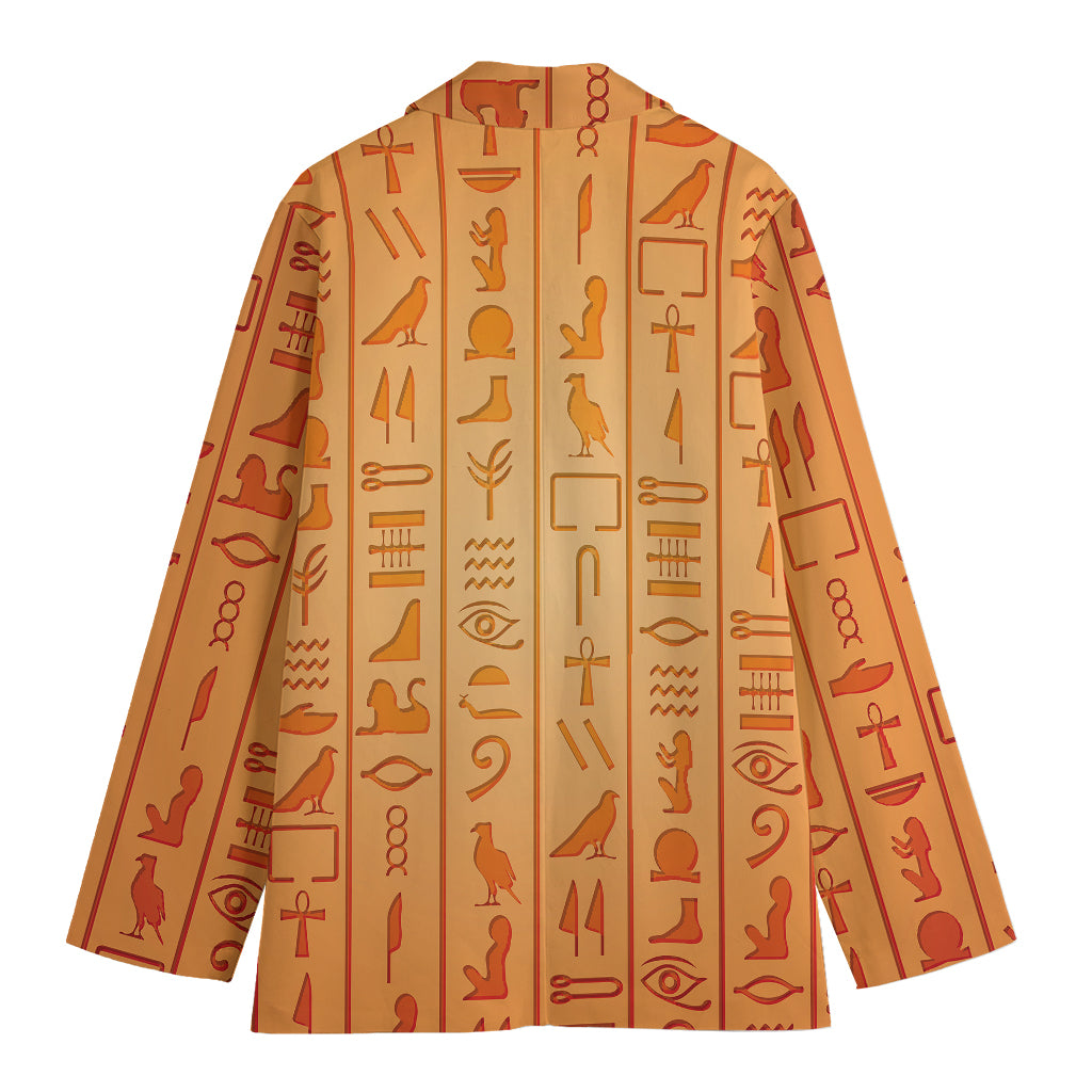 Egyptian Hieroglyphs Symbol Print Women's Cotton Blazer