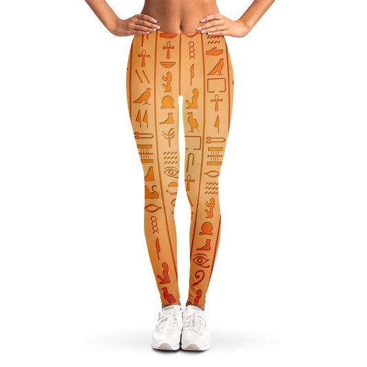 Egyptian Hieroglyphs Symbol Print Women's Leggings
