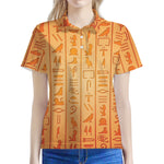 Egyptian Hieroglyphs Symbol Print Women's Polo Shirt