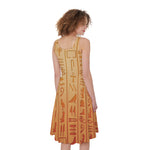 Egyptian Hieroglyphs Symbol Print Women's Sleeveless Dress
