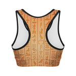 Egyptian Hieroglyphs Symbol Print Women's Sports Bra