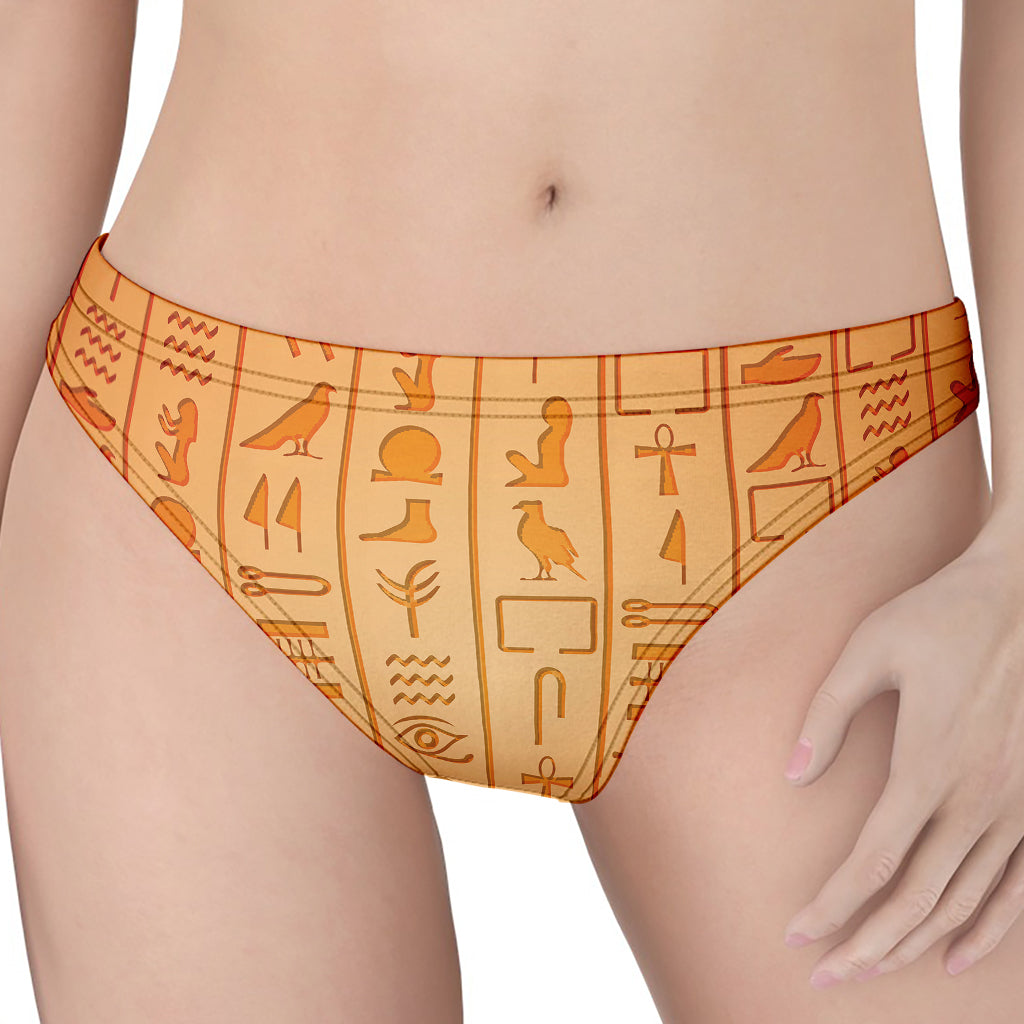 Egyptian Hieroglyphs Symbol Print Women's Thong