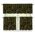 Egyptian Symbols Pattern Print 3 Piece Kitchen Curtains