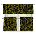 Egyptian Symbols Pattern Print 3 Piece Kitchen Curtains