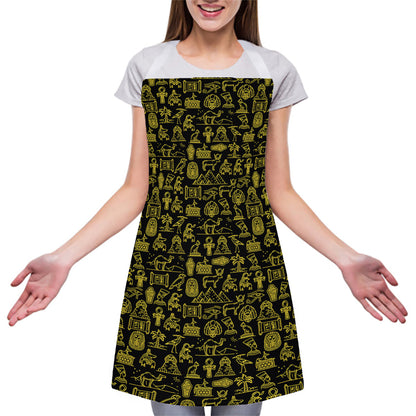 Egyptian Symbols Pattern Print Adjustable Apron