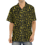 Egyptian Symbols Pattern Print Aloha Shirt