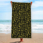 Egyptian Symbols Pattern Print Beach Towel