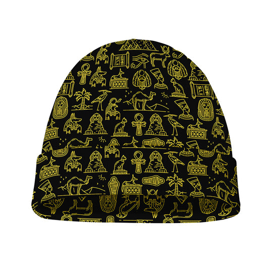 Egyptian Symbols Pattern Print Beanie