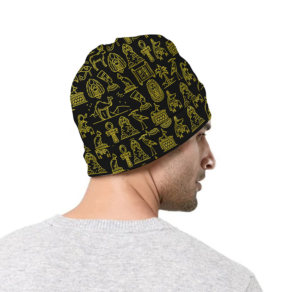 Egyptian Symbols Pattern Print Beanie