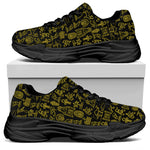 Egyptian Symbols Pattern Print Black Chunky Shoes
