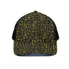 Egyptian Symbols Pattern Print Black Mesh Trucker Cap