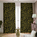Egyptian Symbols Pattern Print Dimout Pencil Pleat Curtains