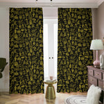 Egyptian Symbols Pattern Print Blackout Pencil Pleat Curtains