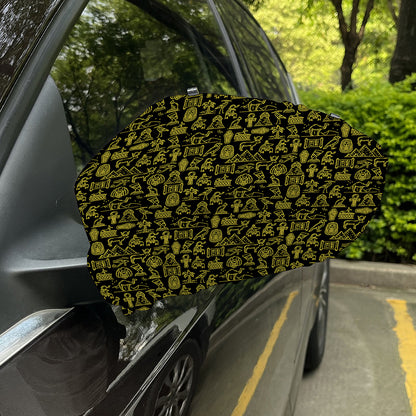 Egyptian Symbols Pattern Print Car Side Mirror Covers