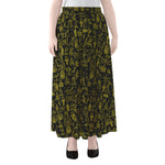 Egyptian Symbols Pattern Print Chiffon Maxi Skirt