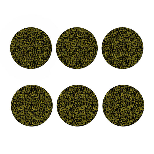 Egyptian Symbols Pattern Print Coaster Set
