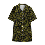 Egyptian Symbols Pattern Print Cotton Hawaiian Shirt