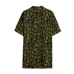 Egyptian Symbols Pattern Print Cotton Hawaiian Shirt
